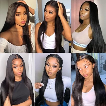 13X6 HD Lace Frontal Perruques Cheveux Humains Perruque Bresilienne Femme Naturel Brésilienne Lace Front Wigs Human Hair Cheveux Meches 180% Densité 16 Pouces Couleur Noire Naturelle