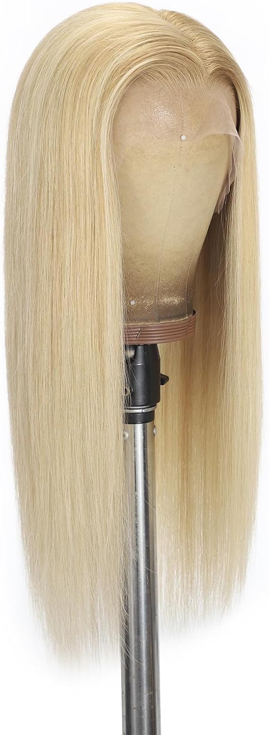 Hair Perruque Cheveux Humain Naturel Lace Front Wig Highlights Blonde Human Hair Wig 100% Remy Hair Lisse