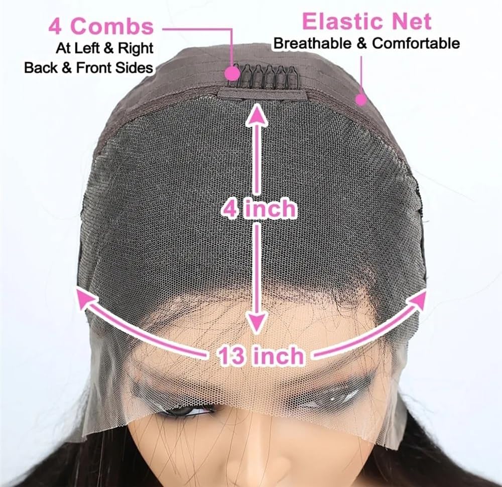 Perruques de cheveux Perruques Lace Front Body Wave 13x4, 40 à 55 cm, cheveux indiens naturels pré-épilés, avec dentelle suisse