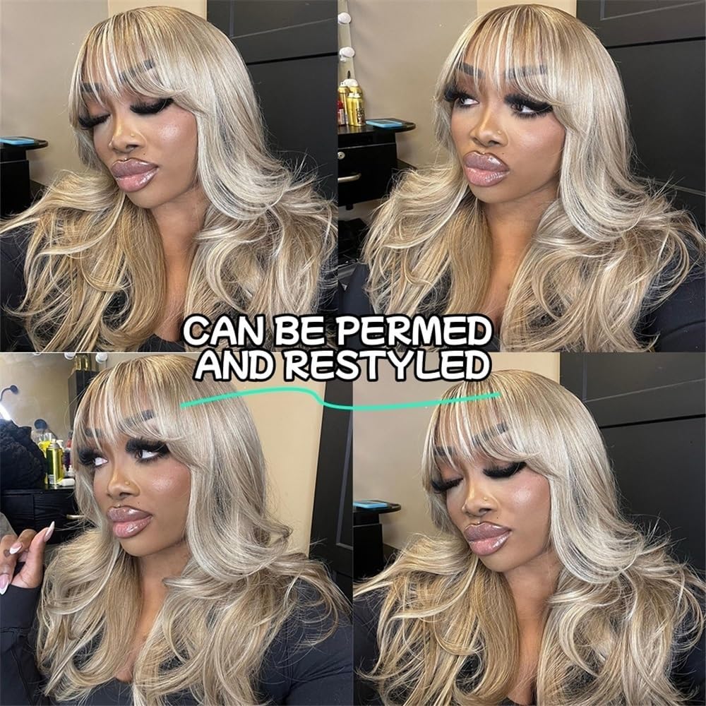 Perruques de cheveux Perruque Lace Front Wig naturelle lisse 13x6, cheveux humains, brun cendré, reflets, transparente(10inches)