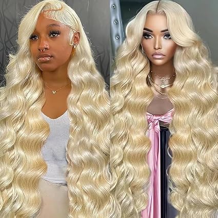 22 pouces 13x6 Lace Front Wig Cheveux Humains 613 Blonde 200 Densité Cheveux Body Wave Brésiliens 13x6 HD Lace Front Perruques Pré Pincées Avec Des Cheveux De Bébé pour Femmes