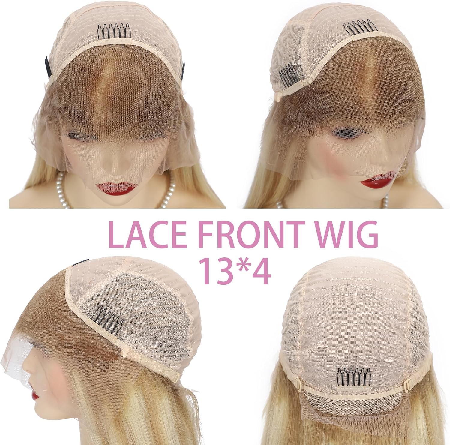 Hair Perruque Cheveux Humain Naturel Lace Front Wig Highlights Blonde Human Hair Wig 100% Remy Hair Lisse