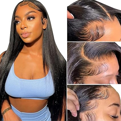 13x4 HD Pre Cut Lace Front Wigs Perruque Femme Naturelle Brésilien 200% Density Brazilian Virgin Human Hair Wig Upgraded Glueless perruques Pre Plucked Bleached Knots for Natural Hairline