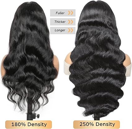 81,3 cm 250 densité corps ondulé Full 13 x 6 HD Lace Front perruques de cheveux humains pré-épilés brésiliens vierges vierges sans colle avec ligne de cheveux naturelle