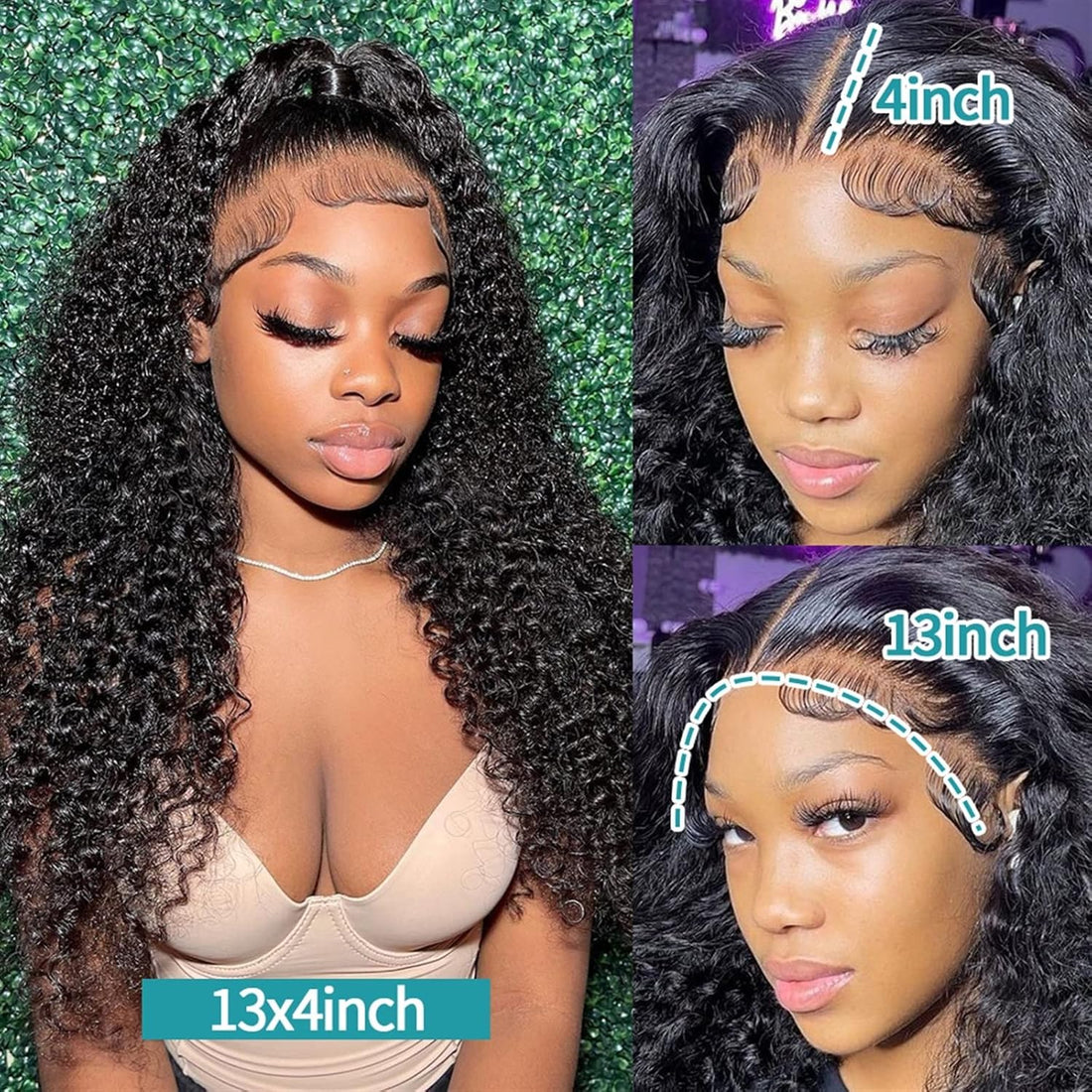Perruques de cheveux HD Deep Wave 13x4 13x6 Lace Front Perruque de Cheveux Humains Brésiliens Remy Transparent Sans Colle 360 Lace avec Bébé Vague Naturelle Bouclée(13x4 HD Lace Wig,26inches)